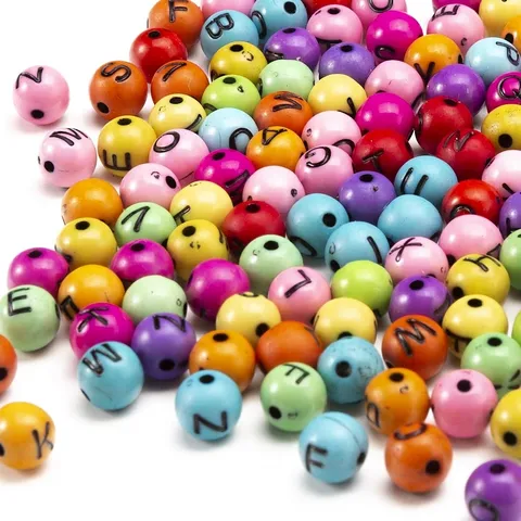 8mm Acrylic Alphabet Beads DIY Colorful English Letter Round Spacer Beads For Jewelry Making Bracelet Necklace Kids Crafts