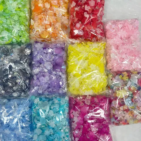 Acrylic DIY Flower Leaf Mixed Loose Beads Colorful Plated Transparent Beads For Jewelry Making Phone Chain Bracelet Accessory