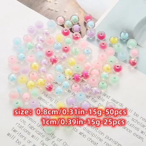 Colorful Acrylic Bead-in-Bead Spacer Beads for DIY Jewelry Making Macaron Color Frosted Beads for Bracelet Necklace Earring Accessory