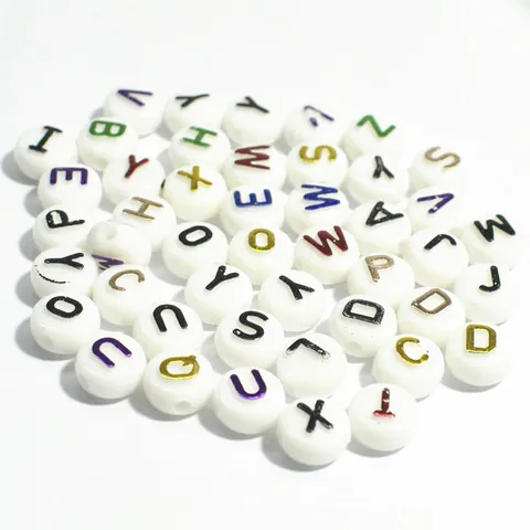 Acrylic Alphabet Beads Smiley Face Round Flat Loose Beads For DIY Handmade Bracelet Jewelry Accessories Craft Supplies Handmade Gifts Unisex