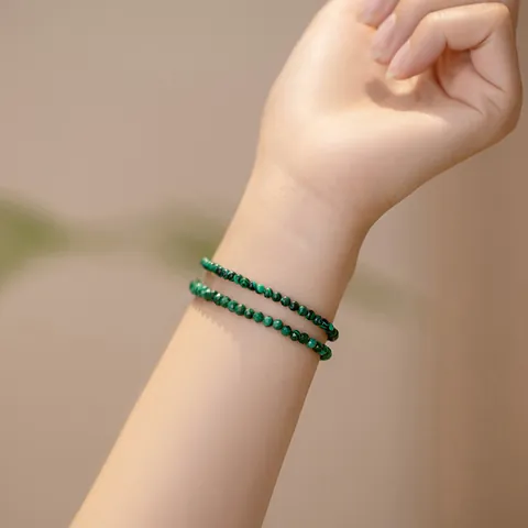Natural Crystal Bracelet For Women 14K Gold Plated Strawberry Quartz Garnet Aventurine Malachite Faceted Round Bead Jewelry Accessory Gift