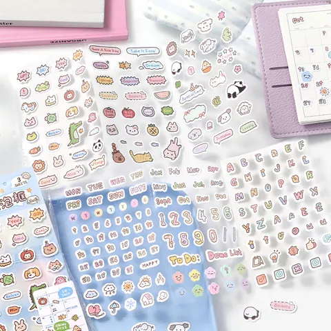 Cardlover Tri-fold Decorative Stickers Korean Style Cute Speech Bubble Icons DIY Journal Stationery Supplies Decorative Decals