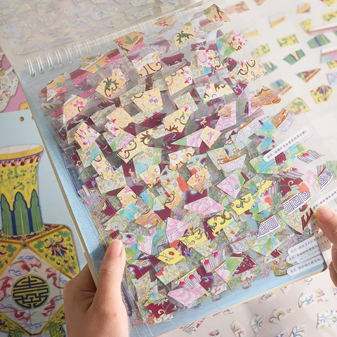 Vintage Chinese Style Antique Porcelain Restoration DIY Sticker Book For Scrapbooking Journaling Creative Craft Diary Notebook Planner Material