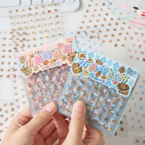Cute Capybara Mini PET Stickers Collection Waterproof Transparent Die-cut Stickers For DIY Scrapbooking Journal Nail Art Decor