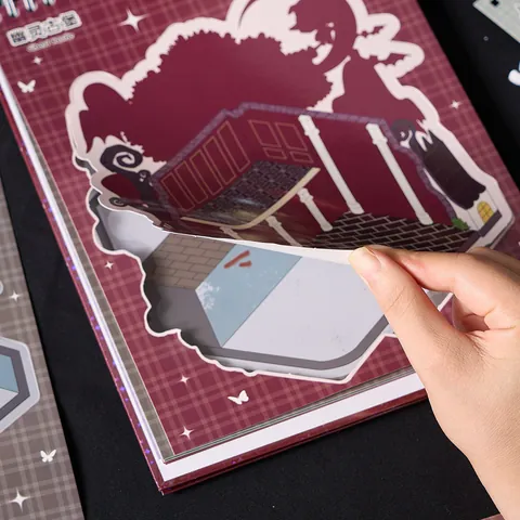 Thriller Town 7.0 Miniature Scene Sticker Book DIY 3D Scrapbooking Sticker Collection PET Waterproof Material For Journaling Decor
