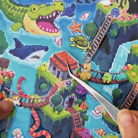 Pixel Art Illustration Landscaping Sticker Set PET Miniature Diorama Decorative Stickers For DIY Scrapbook Journaling Crafting Card