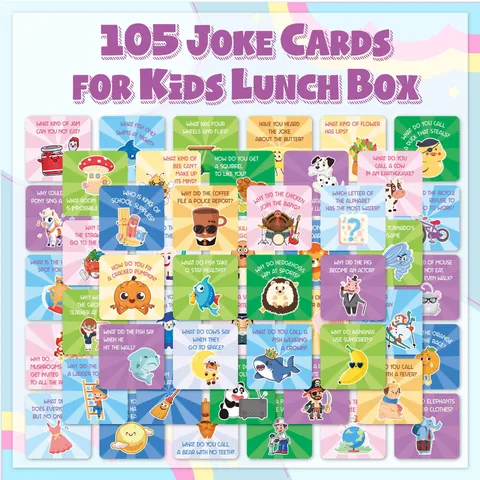 Kids Lunch Box Motivational Cards Cartoon Pun Joke Note Cards For Children School Encouragement Reward Stationery Gift