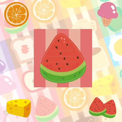 Cartoon Food Shaped Sticky Notes 15 Sheets Set Creative Fruit Vegetable Memo Pads Self-Adhesive Stickers For Office School