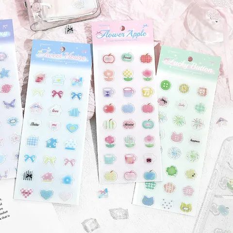 Korean Ins Style Kirakira Land 3D Crystal Epoxy Stickers For Journal Planner DIY Decoration Cute Cartoon Stickers School Office Supplies