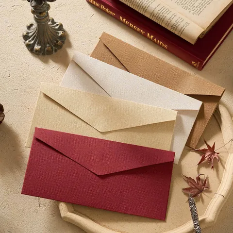 Vintage Linnen Textuur Papier Envelop Met Zegellak Decoratieve Briefpapier Briefpapier Uitnodiging Wenskaart Retro