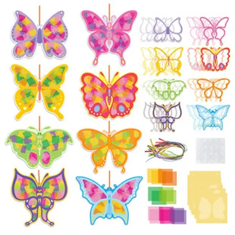 DIY Window Suncatcher Kit For Kids Butterfly Princess Paper Craft Set Handmade Sun Catcher For Window Party Decoration Holiday Gift