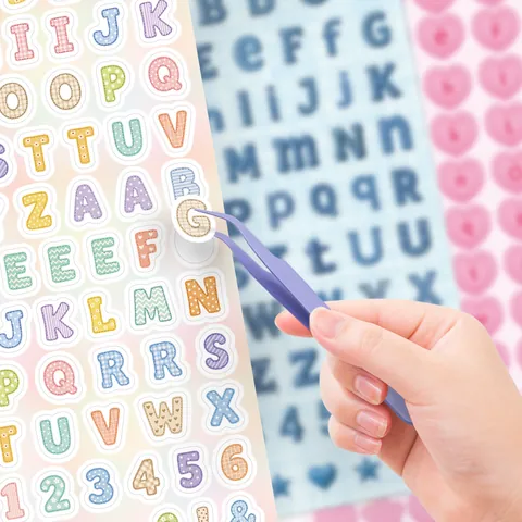 Alphabet Zahlen Aufkleber Set Bunt Vintage Wasserdicht Vinyl DIY Scrapbooking Journaling Zubehör Kinder Dekorative Buchstaben Aufkleber