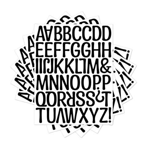 2 Inch Zwarte Alfabet Stickers Vinyl Waterdicht Letter Nummer Decals Voor Brievenbus Muur Klaslokaal DIY Decoratieve Stickers