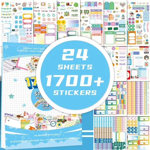 Multicolor Student Planner Stickers Productivity Calendar Accessories For Journaling Scrapbooking Weekly Monthly Schedule Organization Stickers