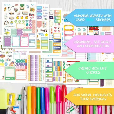 Mehrfarbiges Planer Aufkleber Buch Für Studentenplanung Und Organisation Kalender Zubehör Für Journaling Scrapbooking Wochenplaner Aufkleber