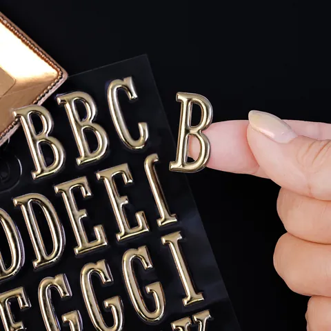 3D Gold Alphabet Stickers Puffy Letter Stickers For DIY Scrapbooking Laptop Decor Embossed Gold Foil Numbers Symbols Stickers