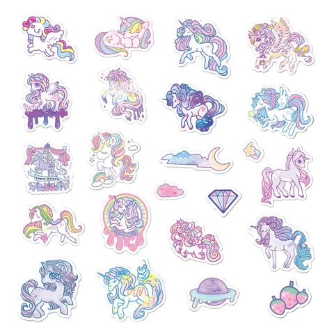Niedliche Cartoon Tier Einhorn Flamingo Kuchen Aufkleber Für Journal Notizbuch Wasserbecher Dekorative Wasserdichte Klebebilder DIY Dekor