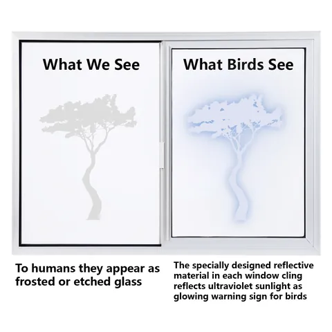 Reflective Static Cling Window Decals Anti-Bird Strike Butterfly Leaf Animal Silhouettes Glue-Free Glass Stickers For Home