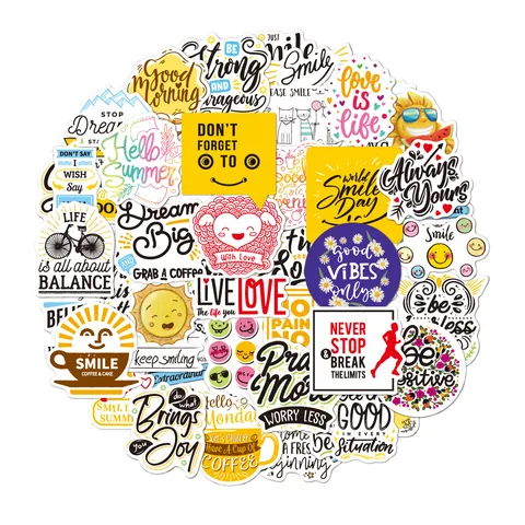 Inspirierende Motivierende Zitate Aufkleber Wasserdicht PVC Vinyl Dekore Für Laptop Wasserflasche Gepäck Skateboard Journaling Deko Aufkleber
