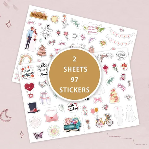 Wedding Planner Stickers Ins Style Romantic German English Wedding Decoration DIY Scrapbooking Stickers For Engagement Journal Decoration