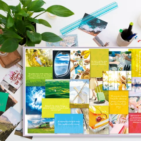 DIY Vision Board Kit Dream List Scrapbook Set With Motivational Quote Cards Letter Stickers Goal Setting Planner For Home Office