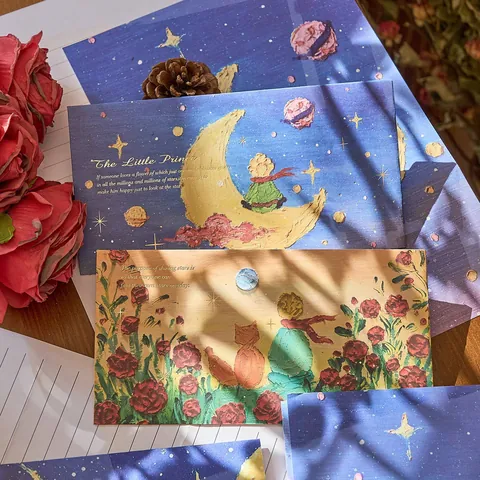 Artistic Oil Painting Style Starry Sky Planet Paper Envelope Letter Paper Stationery Set Romantic Gift Writing Supplies