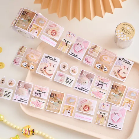 Korean Ins Style Salt Sweet Soda Series Decorative Tape Copperplate Paper Scrapbooking Stickers For DIY Hand Account Art