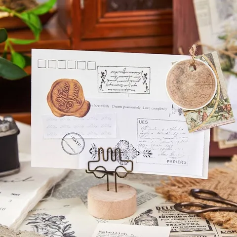 Bloc de Notas de Papel de Escritura Decorativo Minimalista Vintage Mensaje Tótem Botánico Arte de Línea Nota para DIY Scrapbooking Diario Manual