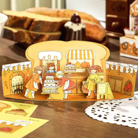 DIY 3D Papiermodell Haus Bausatz Dora's Wunderland Serie Miniatur Lebensmittelladen Bäckerei Garten Chorus Handwerk Puzzle Spielzeug für Studenten