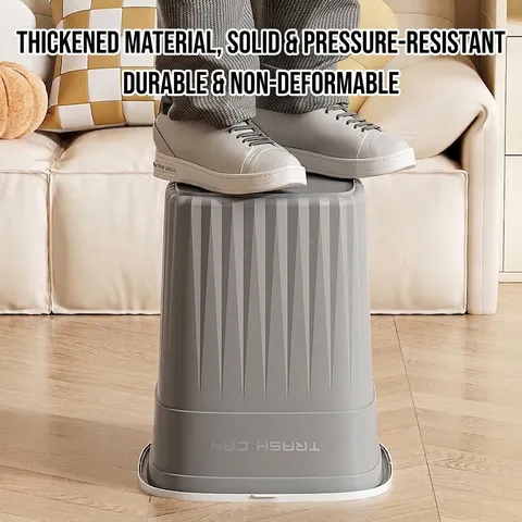 Large Capacity Minimalist Striped Plastic Trash Can Without Lid Waste Bin For Bathroom Kitchen Living Room Office Storage