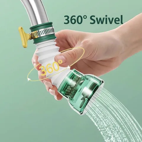 360 Rotation Faucet Filter Water Purifier Kitchen Bathroom Anti Splash Extension Nozzle PP PVC Maifan Stone Filtration
