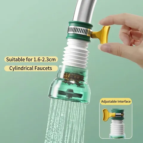 360 Rotation Faucet Filter Water Purifier Kitchen Bathroom Anti Splash Extension Nozzle PP PVC Maifan Stone Filtration