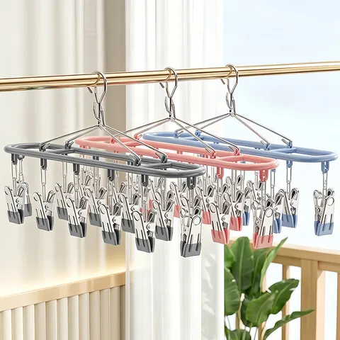 Stainless Steel Drip Hanger Multipurpose Laundry Drying Rack Windproof Hanger For Socks Underwear Student Dormitory Home Organization