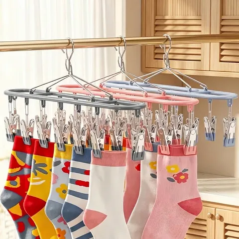 Stainless Steel Drip Hanger Multipurpose Laundry Drying Rack Windproof Hanger For Socks Underwear Student Dormitory Home Organization