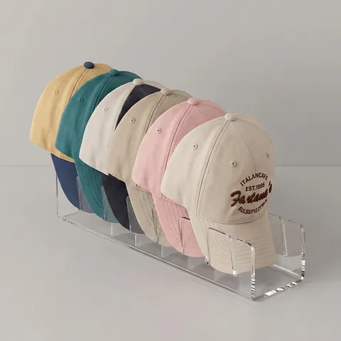 Clear Acrylic Baseball Cap Organizer Wardrobe Hat Storage Rack Desktop Display Stand Transparent Cap Holder Modern Minimalist Home
