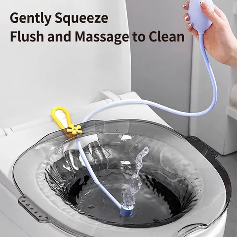 Sitz Bath Basin For Toilet Over The Toilet Sitz Bath For Postpartum Care Hemorrhoids Relief Transparent PET Soaking Basin