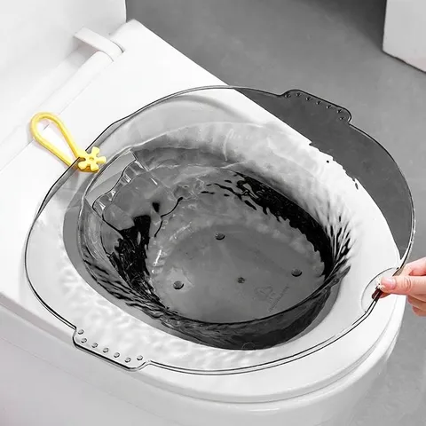 Sitz Bath Basin For Toilet Over The Toilet Sitz Bath For Postpartum Care Hemorrhoids Relief Transparent PET Soaking Basin