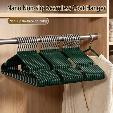 Stainless Steel Hangers Non-Slip PVC Coated Arc Shoulder Seamless Heavy Duty Metal Clothes Hangers For Coat Shirt Dress Pants
