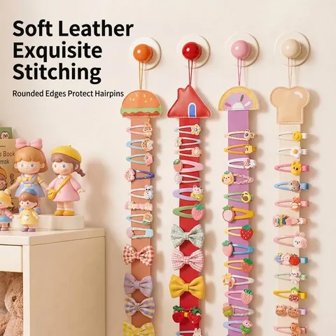 Cinturino per Riporre Mollette per Capelli da Bambini a Cartoni Animati Organizer da Parete in Pelle Sintetica Tela per Ragazze