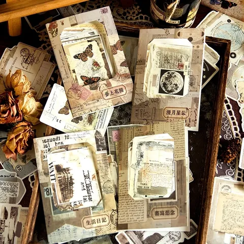 Vintage Scrapbooking Materiaal Papier Pakket 30 Vellen Retro Ephemera Pak Voor Hand Account Journaling DIY Decoratieve Stickers Papier