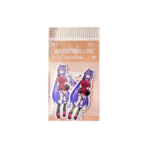 Nette Karikatur Anime Band Mädchen Dekorative Aufkleber Gestrichenes Papier Selbstklebende Scrapbooking Material DIY Aufkleber Für Journal Telefon Fall