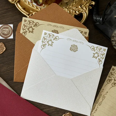 Retro Spezialpapier Briefumschlag Mit Leinenstruktur Und Briefpapier Wachssiegel Aufkleber Vintage Chinesischer Stil Briefpapier Für Hochzeitseinladung Grußkarte