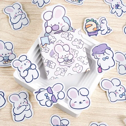 Boxed Cartoon Stickers Kawaii Animal Scrapbooking Deco Stickers DIY Diary Journal Decorative Sealing Labels For Kids Stationery