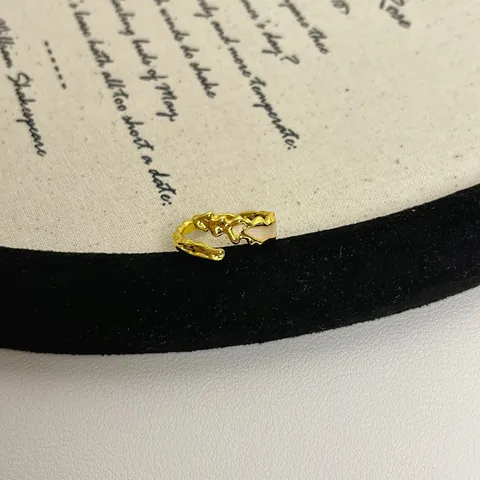 Unregelmäßige Textur Emaille Offener Ring Für Damen Minimalist Verstellbar Messing Ring Minzblau Rosa Gold Silber Schmuck Geschenk