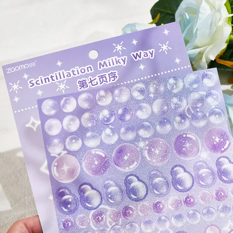 Zaomo Scintillation Milky Way Serie Bellenpunten Stickers Laserfilm Guka Scrapbook Decoratieve Stickers Voor DIY Kunst Ambachten