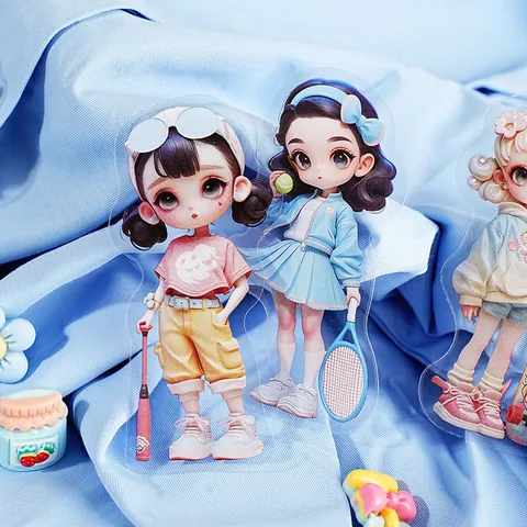 Cute Cartoon Girl PET Waterproof Sticker For DIY Journaling Scrapbooking Kawaii Stationery Decoration Transparent Character Stickers