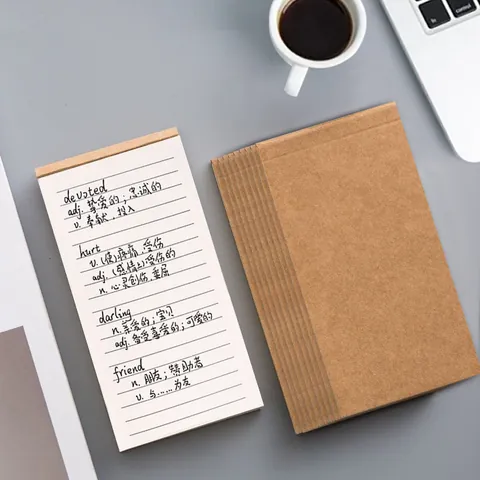 Blocco Note Portatile in Carta Kraft Con Fogli Strappabili Per Studenti Ufficio Pagine Interne Righe Quadretti Bianche Diario