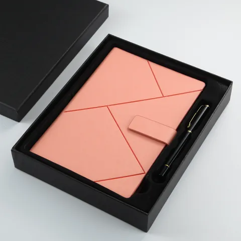 Business Notizbuch Geschenkset Mit Kugelschreiber Geometrisches Kunstleder A5 Journal Set Für Meeting Büro Messe Schreibwaren
