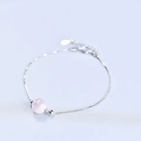Minimalist Copper Strawberry Quartz Bracelet Women Elegant Gold Platinum Plated Amethyst Obsidian Crystal Beads Jewelry