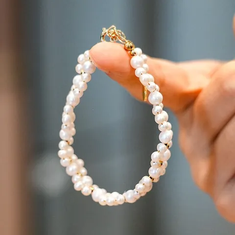 Elegant 5mm Freshwater Pearl Cluster Bracelet For Women 14K Gold-filled Cat Claw Beaded Bracelet New Chinese Fashion Jewelry Gift